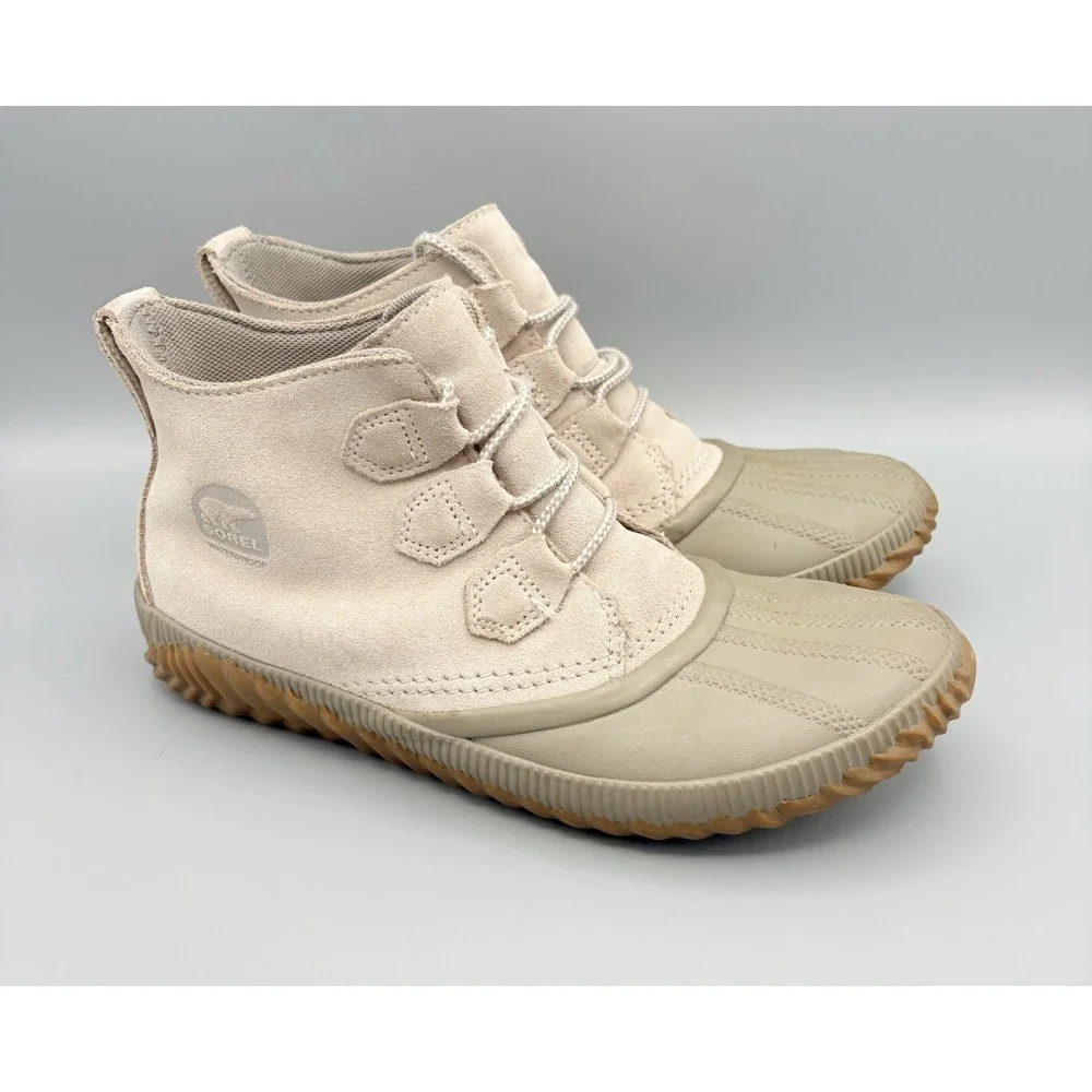 Sorel Out N About Duck Boots Women's Size 10 Waterproof Gray Suede Leather - Picture 2 of 11
